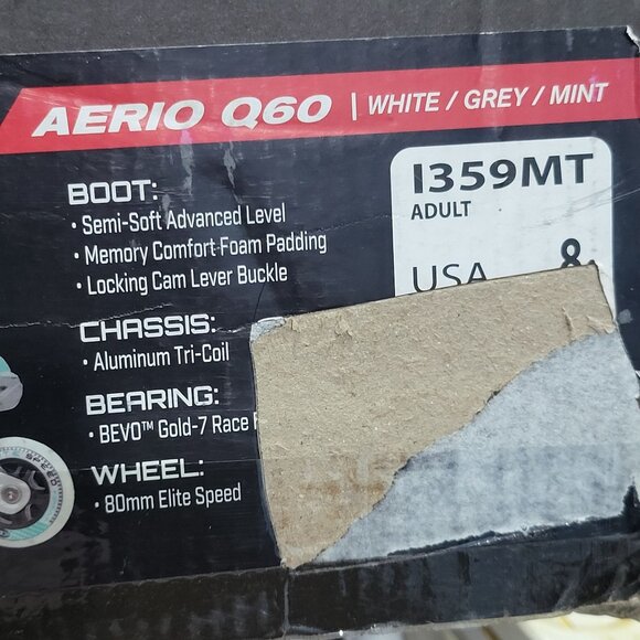 Roller Derby Aerio Q 60 Womens Inline Skates Size 8 Gray Mint Model 1359MT - Picture 9 of 16